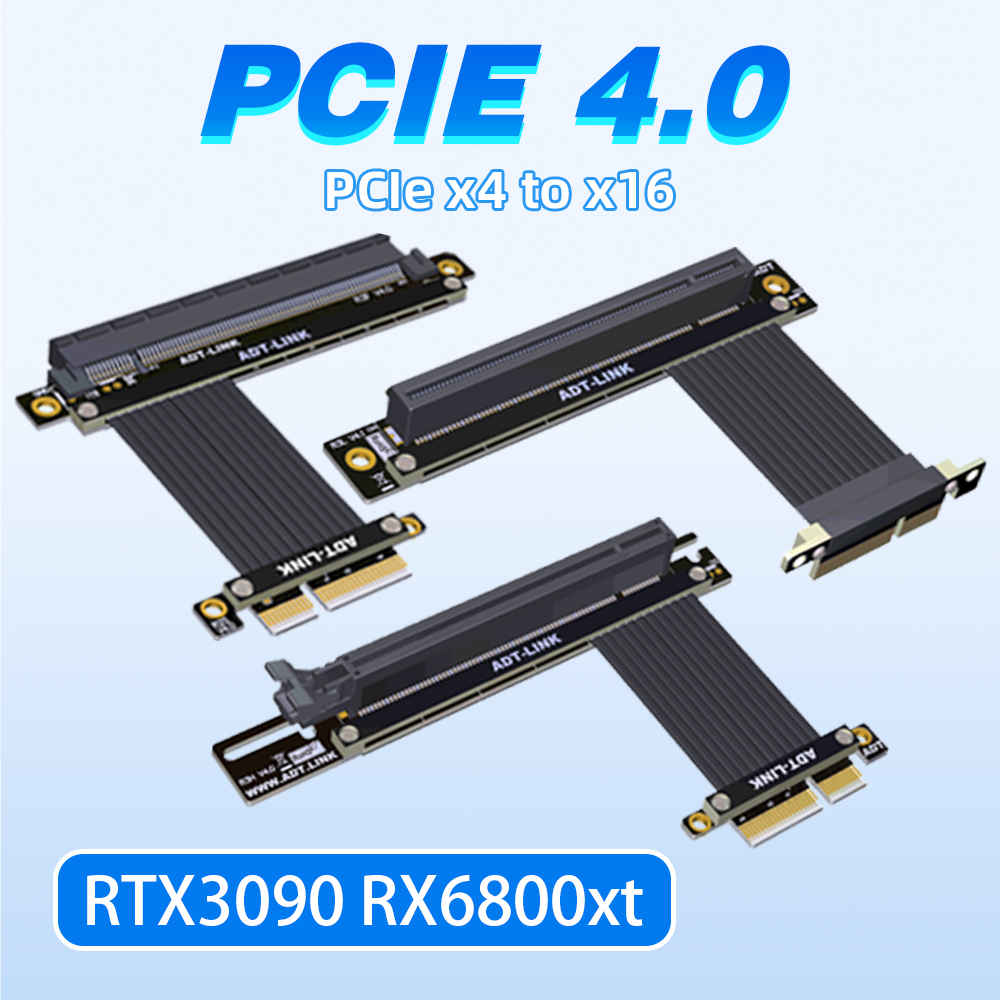 Pcie 4.0 X16 Riser Cable 90 Degree - คู่เดี่ยว90องศามุมขวา PCI-E 4.0 X4 To X16สาย