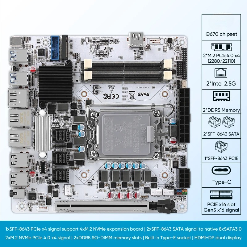 เมนบอร์ด NAS รุ่นที่ 12/13/14  - Lga 1700 Ddr5 Itx Motherboard บทวิจารณ์และราคา